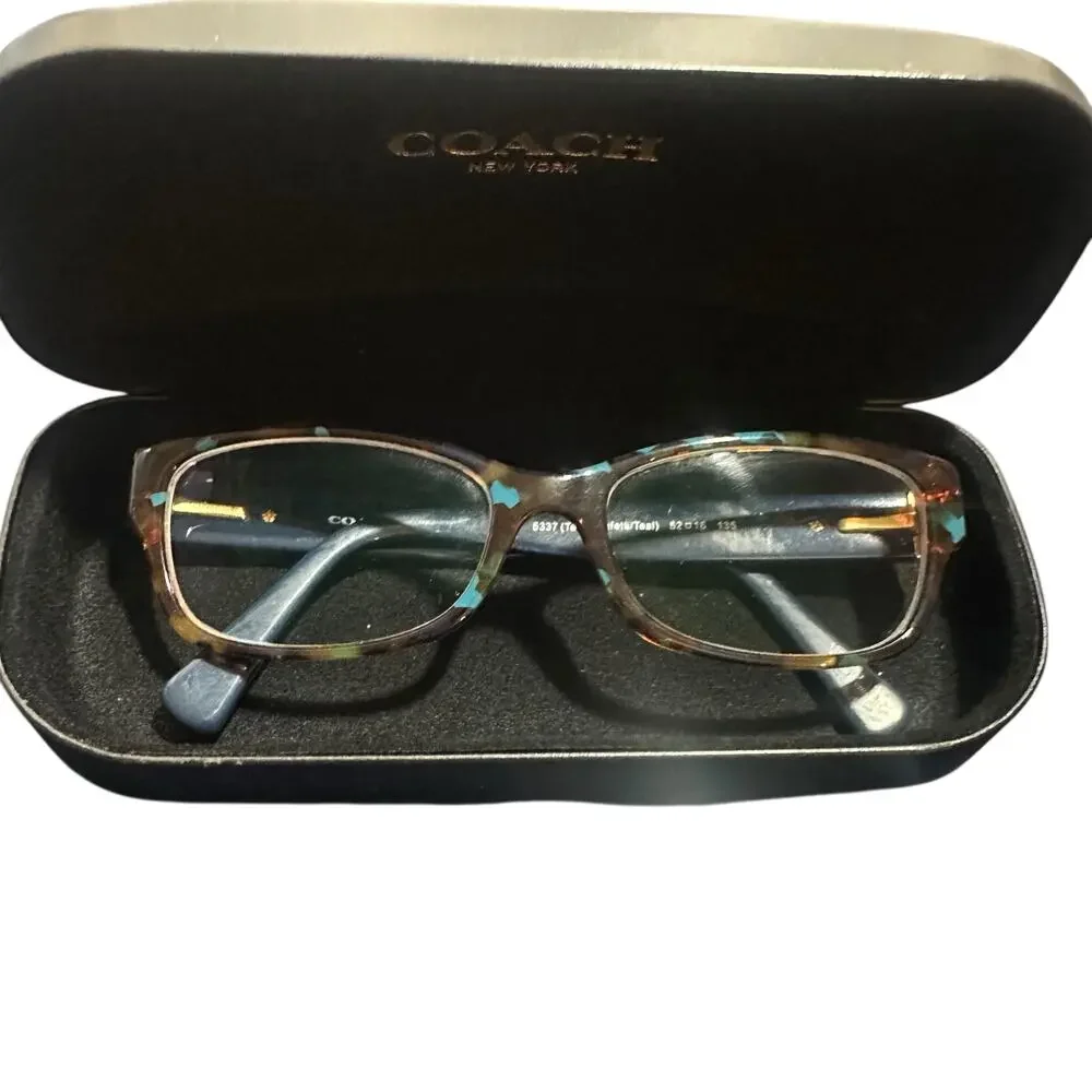Coach HC6078 Eyeglasses Frames Teal Confetti 52-16-135 Women